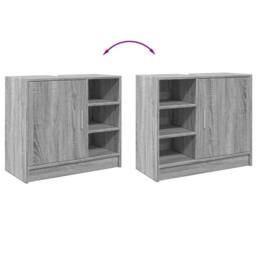 Berkfield Home Sink Cabinet Grey Sonoma 63x29x55 cm Engineered Wood - Size: 63 x 29 x 55 cm - thumbnail 8