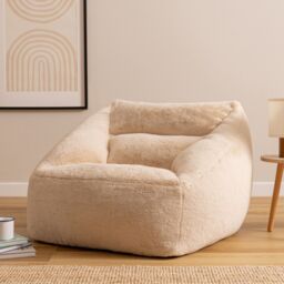 icon Natalia Rabbit Faux Fur Armchair Bean Bag in Natural - Size: Medium - thumbnail 2