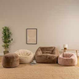 icon Natalia Rabbit Faux Fur Armchair Bean Bag in Natural - Size: Medium - thumbnail 9