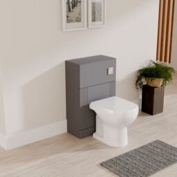 Balterley Retro Floor Standing Bathroom WC Toilet Unit - 500mm - Satin Grey - thumbnail 4