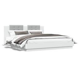 Berkfield Home Bed Frame with LED without Mattress White 200x200 cm - thumbnail 5