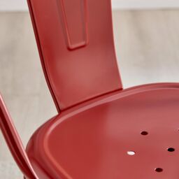 FurnitureboxUK Set of 2 Colton Industrial Steel Stackable Tolix Style Dining Chairs in Red - thumbnail 8