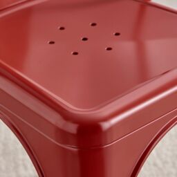 FurnitureboxUK Set of 2 Colton Industrial Steel Stackable Tolix Style Dining Chairs in Red - thumbnail 6