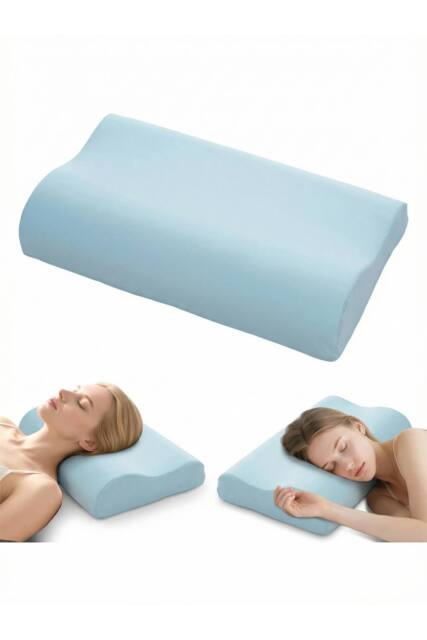 Living and Home Cooling Memory Foam Pillow with Removable Cover in Light Green - Size: Double - image 1