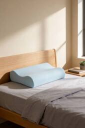 Living and Home Cooling Memory Foam Pillow with Removable Cover in Light Green - Size: Double - thumbnail 2