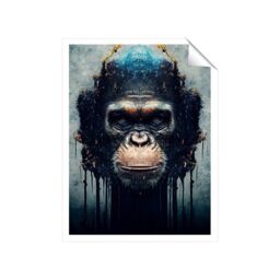 "Warren Reed - Designer Gorilla Face Splashart Unframed Art Print - Size: W8"" x H10""" - thumbnail 2