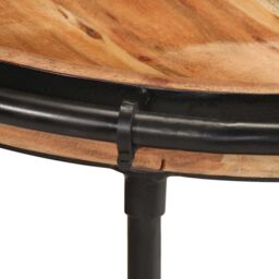 Berkfield Home Side Table √ò55x60 cm Solid Wood Acacia in Brown - Size: 55x60 cm - thumbnail 5