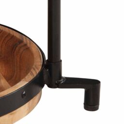Berkfield Home Side Table √ò55x60 cm Solid Wood Acacia in Brown - Size: 55x60 cm - thumbnail 6