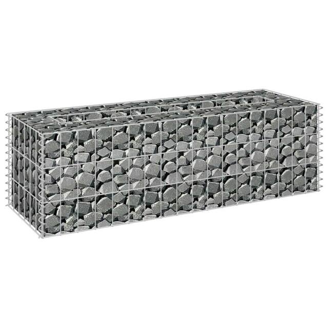Berkfield Home Durable Gabion Raised Bed Galvanised Steel 90x30x30 cm in Silver - Size: 90 x 30 x 30 cm - image 1