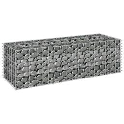 Berkfield Home Durable Gabion Raised Bed Galvanised Steel 90x30x30 cm in Silver - Size: 90 x 30 x 30 cm - thumbnail 1