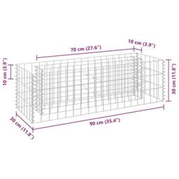 Berkfield Home Durable Gabion Raised Bed Galvanised Steel 90x30x30 cm in Silver - Size: 90 x 30 x 30 cm - thumbnail 7