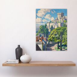 "Artery8 View of Windsor Castle Oil Painting Royal Family Wall Art Print - Size: W24"" x H32""" - thumbnail 4