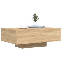 Berkfield Home Coffee Table with LED Lights Sonoma Oak 85x55x31 cm in Brown - Size: 85 x 55 x 31 cm - thumbnail 5