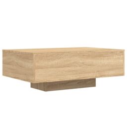 Berkfield Home Coffee Table with LED Lights Sonoma Oak 85x55x31 cm in Brown - Size: 85 x 55 x 31 cm - thumbnail 3