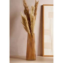 Hestia Tapered Ribbed Glass Vase - Brown - thumbnail 1