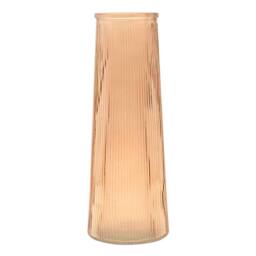 Hestia Tapered Ribbed Glass Vase - Brown - thumbnail 2
