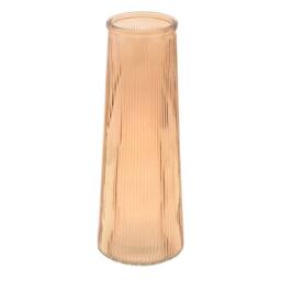 Hestia Tapered Ribbed Glass Vase - Brown - thumbnail 3