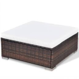 Berkfield Home Modern 5 Piece Garden Lounge Set with Cushions Poly Rattan Brown - thumbnail 9