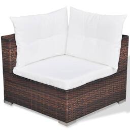 Berkfield Home Modern 5 Piece Garden Lounge Set with Cushions Poly Rattan Brown - thumbnail 7