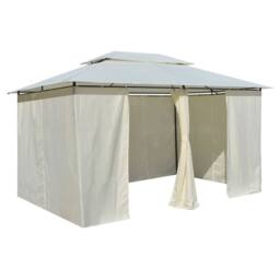 Berkfield Home Garden Marquee with Curtains 4x3 m White - thumbnail 4
