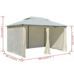 Berkfield Home Garden Marquee with Curtains 4x3 m White - thumbnail 8