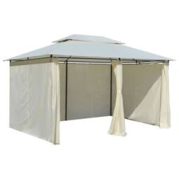 Berkfield Home Garden Marquee with Curtains 4x3 m White - thumbnail 5
