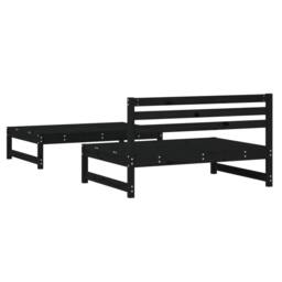 Berkfield Home Beautiful 2 Piece Garden Lounge Set Black Solid Wood Pine - thumbnail 1