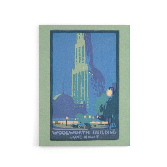 "Artery8 Woolworth Building June Night Elmer Canvas Wall Art Print in Blue - Size: W18"" x H24""" - image 1
