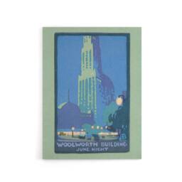 "Artery8 Woolworth Building June Night Elmer Canvas Wall Art Print in Blue - Size: W18"" x H24""" - thumbnail 1