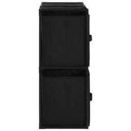 Berkfield Home Storage Cabinet with 4 Fabric Baskets Black 63x30x71 cm Steel - Size: 63 x 30 x 71 cm - thumbnail 5