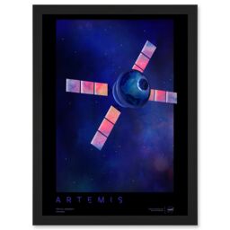 Artery8 NASA Artemis Moon Mission Courageous Lunar Space Travel Destination Poster Artwork Framed Wall Art Print A4 in Black - thumbnail 1