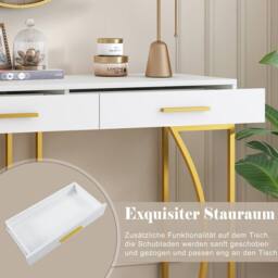 BTM Console table with 2 drawers for hallway or living room in White - thumbnail 3