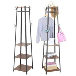 Kelvenix Coat Stand Rack Hanger Hat Umbrella Standing in Brown - thumbnail 5