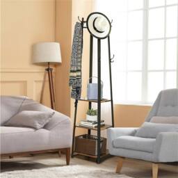 Kelvenix Coat Stand Rack Hanger Hat Umbrella Standing in Brown - thumbnail 3