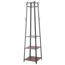Kelvenix Coat Stand Rack Hanger Hat Umbrella Standing in Brown - thumbnail 1