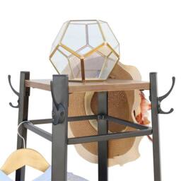 Kelvenix Coat Stand Rack Hanger Hat Umbrella Standing in Brown - thumbnail 4