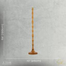 Happy Homewares Traditional Oak Wood Standing Floor Lamp Base with Bamboo Pole Design in Brown - thumbnail 7