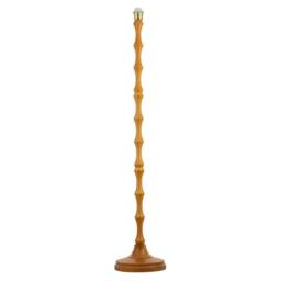 Happy Homewares Traditional Oak Wood Standing Floor Lamp Base with Bamboo Pole Design in Brown