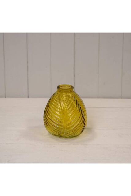KDMD Yellow Glass Leaf Bottle - image 1
