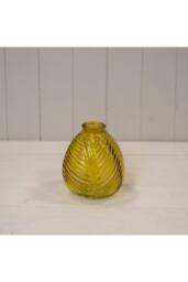 KDMD Yellow Glass Leaf Bottle - thumbnail 2