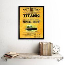 "Artery8 Doomed Ocean Liner Titanic Queen White Star UK Framed Wall Art in Yellow - Size: W12"" x H16""" - thumbnail 2