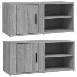 Berkfield Home TV Cabinets 2 pcs Grey Sonoma 80x31.5x36 cm Engineered Wood - thumbnail 2