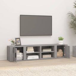 Berkfield Home TV Cabinets 2 pcs Grey Sonoma 80x31.5x36 cm Engineered Wood - thumbnail 3