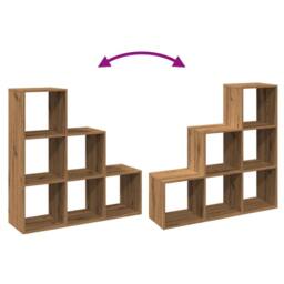 Berkfield Home Room Divider Bookcase¬†3-Tier¬†Artisan Oak 99x29x99 cm Engineered Wood in Brown - Size: 99 x 29 x 99 cm - thumbnail 8