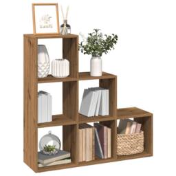 Berkfield Home Room Divider Bookcase¬†3-Tier¬†Artisan Oak 99x29x99 cm Engineered Wood in Brown - Size: 99 x 29 x 99 cm - thumbnail 2