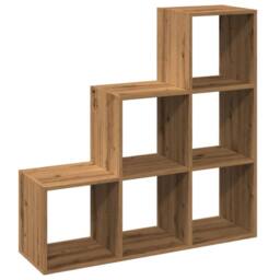 Berkfield Home Room Divider Bookcase¬†3-Tier¬†Artisan Oak 99x29x99 cm Engineered Wood in Brown - Size: 99 x 29 x 99 cm - thumbnail 7