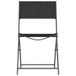 Berkfield Home 3 Piece Garden Dining Set Black Steel - thumbnail 4