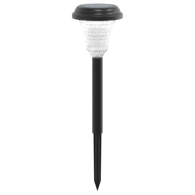 Berkfield Home Solar Pathway Lights with Ground Spikes 12 pcs White in Black - image 1
