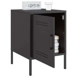 Berkfield Home Bedside Cabinet Black 36x39x50.5 cm Steel - thumbnail 5