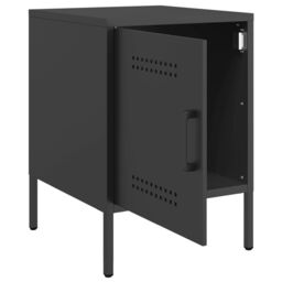 Berkfield Home Bedside Cabinet Black 36x39x50.5 cm Steel - thumbnail 9